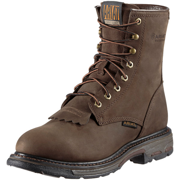 Men's Ariat Workhog 8 in Waterproof Brown Work Boot
