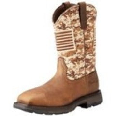 Men's Ariat WorkHog Patriot Steel Toe Earth/Sand Camo Work Boot
