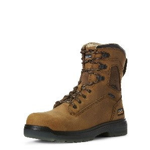 Men's Ariat Turbo 8" Waterproof Carbon Toe Aged Bark Work Boot