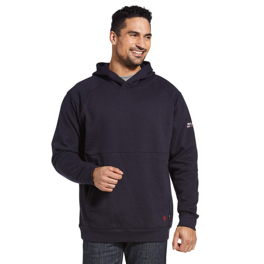 Men's Ariat Flame Resistant Reversible Pullover Navy Hoodie