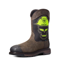 Men's Ariat WorkHog XT VentTEK Waterproof Brown/Lime Green Work Boot