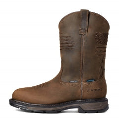 Men's Ariat WorkHog XT Patriot Pull-On Carbon Toe Brown Work Boot