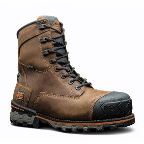 Men's Timberland 8 in Boondock Waterproof Composite Toe Brown Work Boot