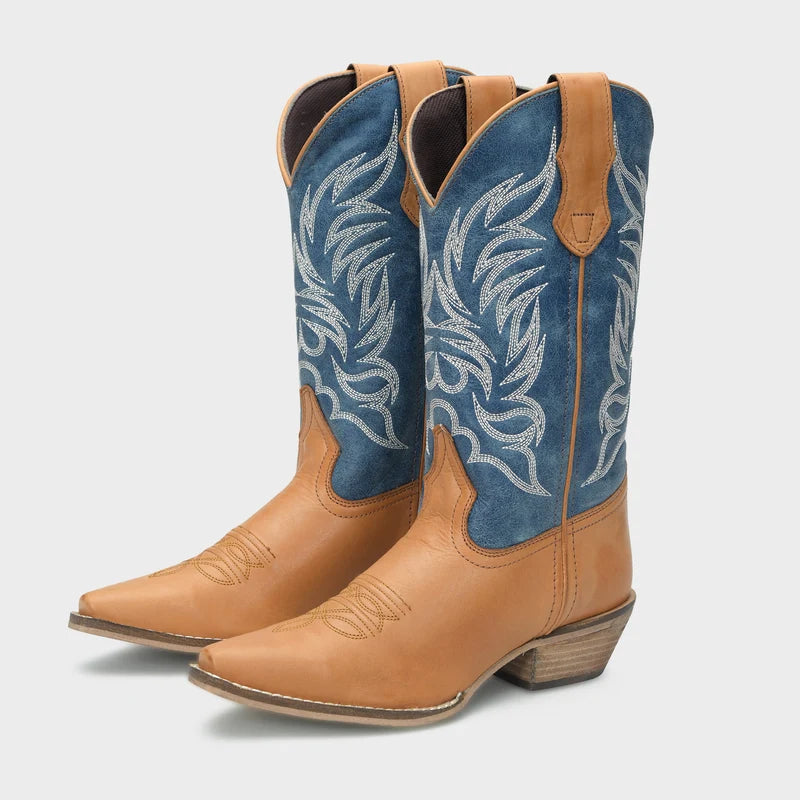 Rawhide Lulu Ladies 11" Western Blue & Tan