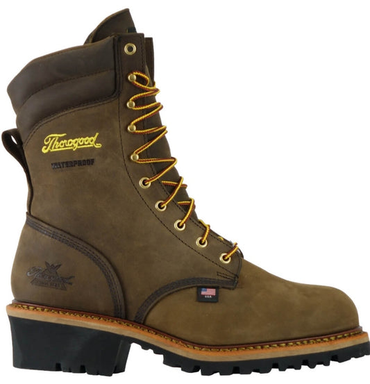 Thorogood 9" Logger Series Brown Stud Steel Toe