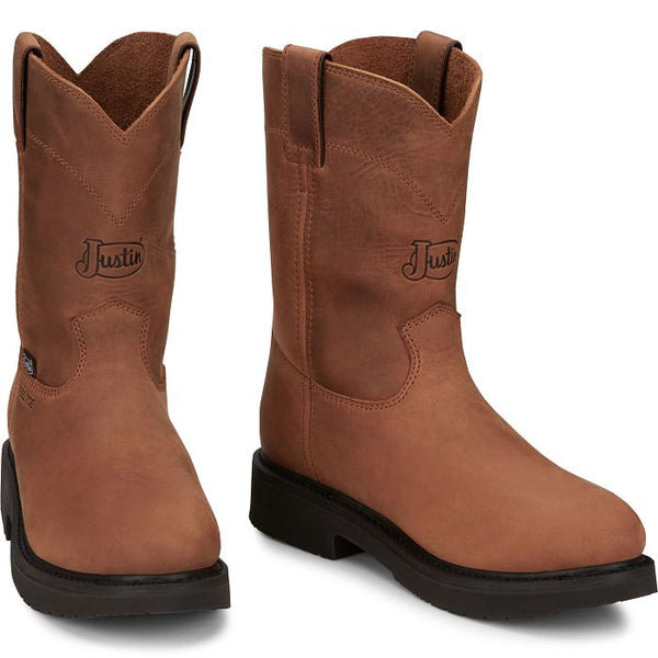 Justin Round-Up Aged Bark Brown - Puntera de acero