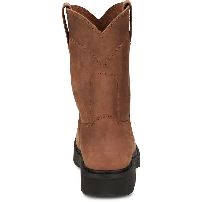 Justin Round- Up Aged Bark Brown Steel Toe