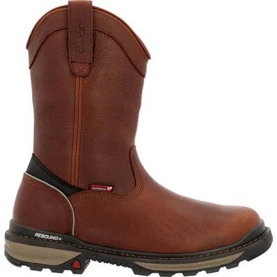 Botas de trabajo impermeables sin cordones Rocky Rams Horn para hombre