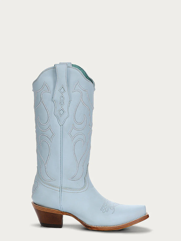 Corral Embroidery Baby Blue Snip Toe