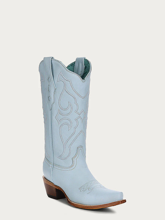 Corral Embroidery Baby Blue Snip Toe