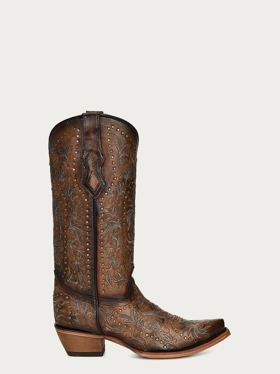 Corral Women's Embroidery and Studs Maple Snip Toe