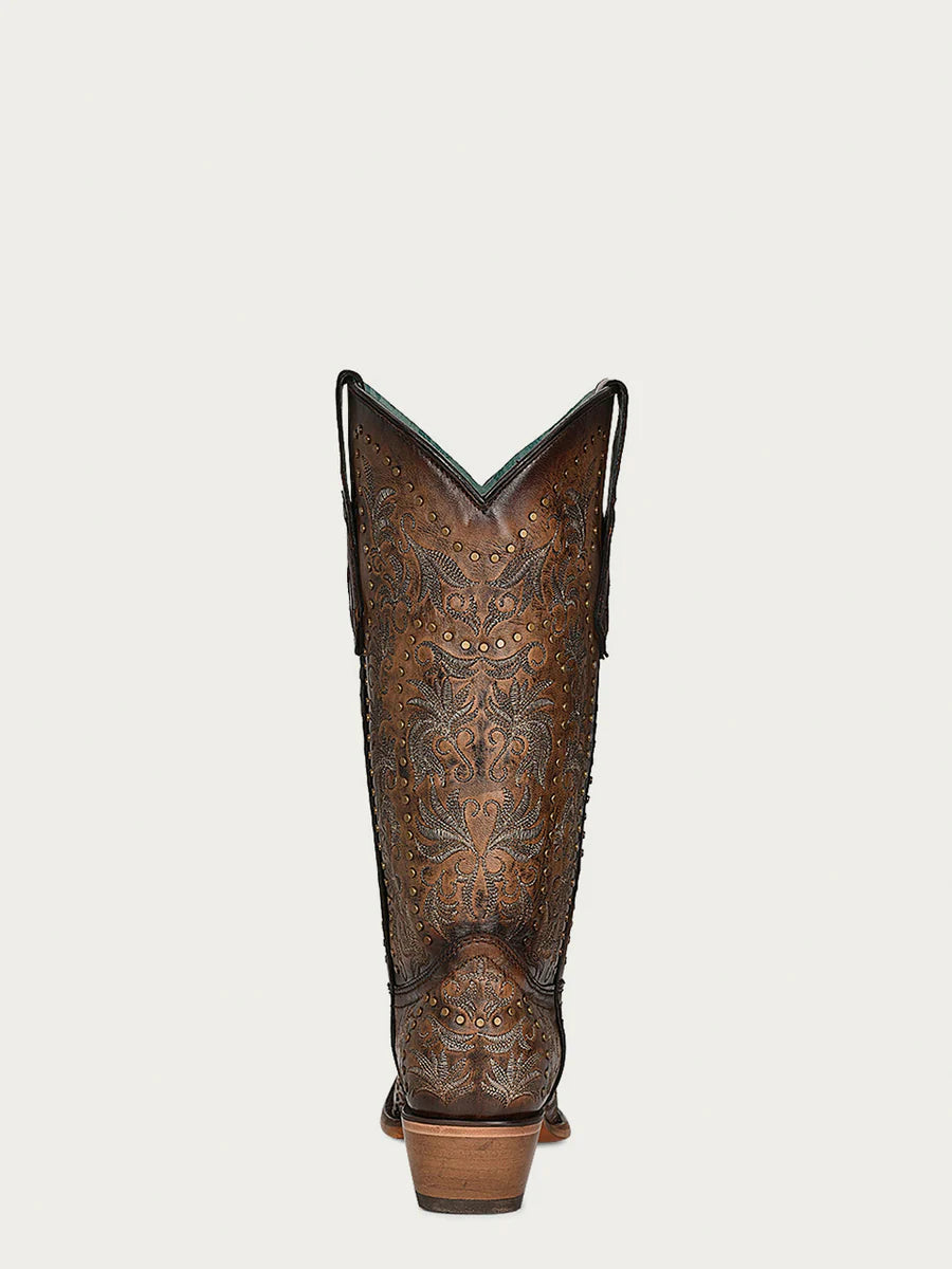 Corral Women's Embroidery and Studs Maple Snip Toe