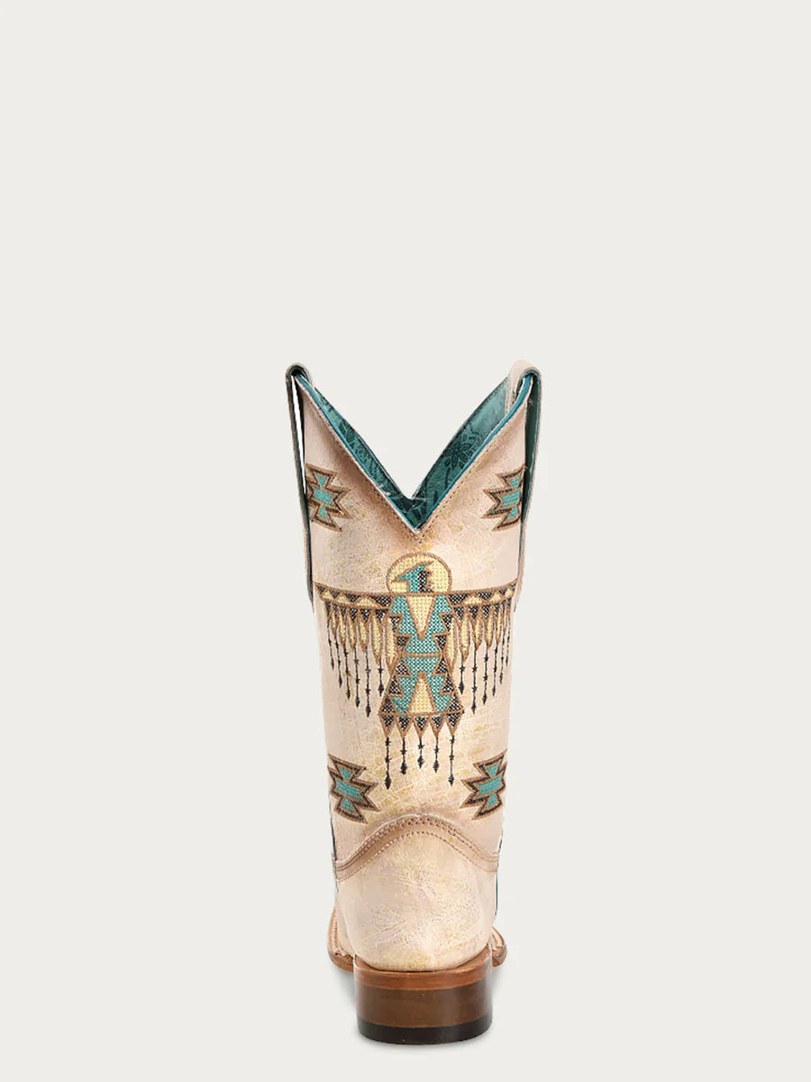 Corral Women's Woven Eagle Embroidery Square Toe